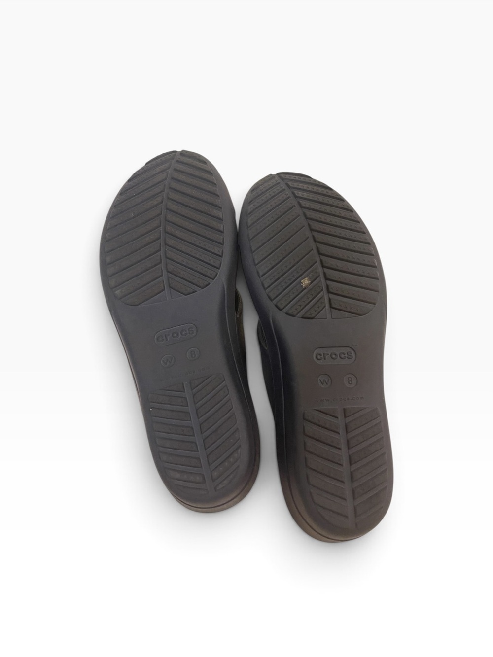 CROCS Women's Sanrah Strappy Wedge Sandals Like New Navy Blue - Picture 4 of 5